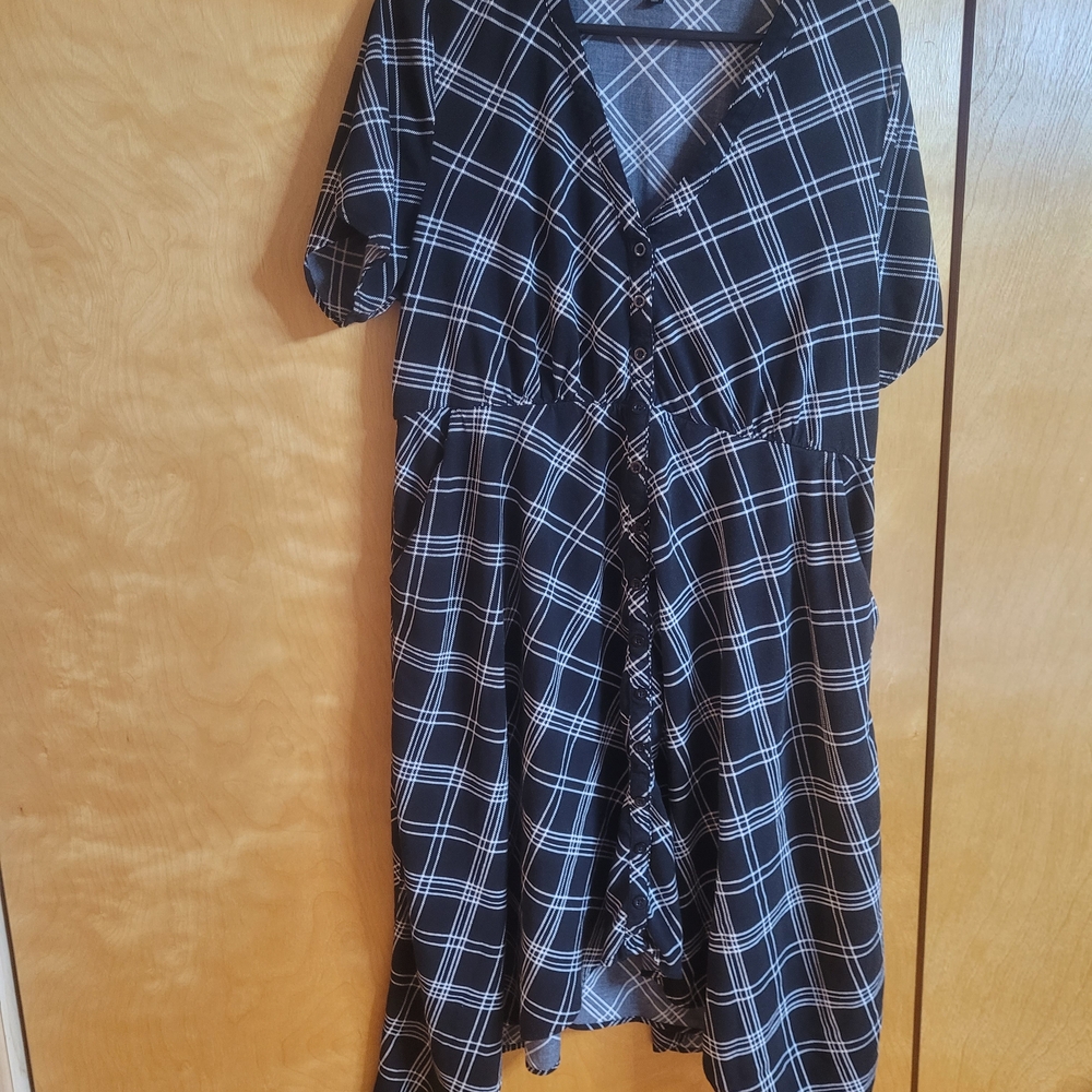 Torrid Black and White Asymmetrical Dress